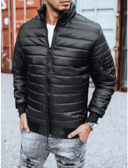 Pánská přechodná prošívaná bunda černá FashionStreet TX3270z Pánská přechodná prošívaná bunda černá FashionStreet TX3270z