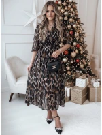 TIGRISSA one size midi šaty černo-hnědé FashionStreet EY2546