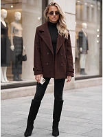 Płaszcz damski dwurzędowy brązowy model 22554615 - FashionStreet