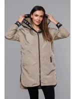 Tenká béžová dámská bunda s ozdobnou lemovkou (B8145-12) Tenká béžová dámská bunda s ozdobnou lemovkou (B8145-12)