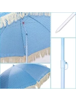 PLÁŽOVÝ A ZAHRADNÍ SLUNEČNÍK SE STŘAPCI 174 CM MODRÝ PLÁŽOVÝ A ZAHRADNÍ SLUNEČNÍK SE STŘAPCI 174 CM MODRÝ