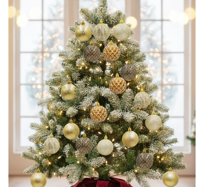 DEKORATIVNÍ PLASTOVÉ CETKY 6CM SADA 35 KS JANTAR