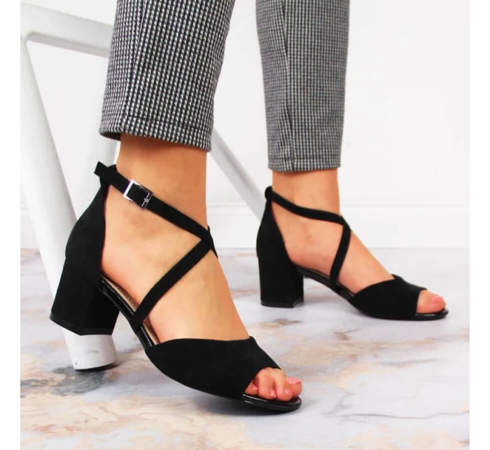 Černé sandály na jehlovém podpatku W model 21777516  Sergio Leone - Inny