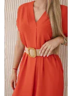 Šaty s ozdobným páskem tmavě oranžová Šaty s ozdobným páskem tmavě oranžová