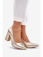 Kožené lodičky Lewski model 21682413 zlato - Boto