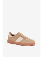 Dámské tenisky z umělé semišové kůže Big Star model 22185500 Béžové - Big Star Shoes Dámské tenisky z umělé semišové kůže Big Star model 22185500 Béžové - Big Star Shoes