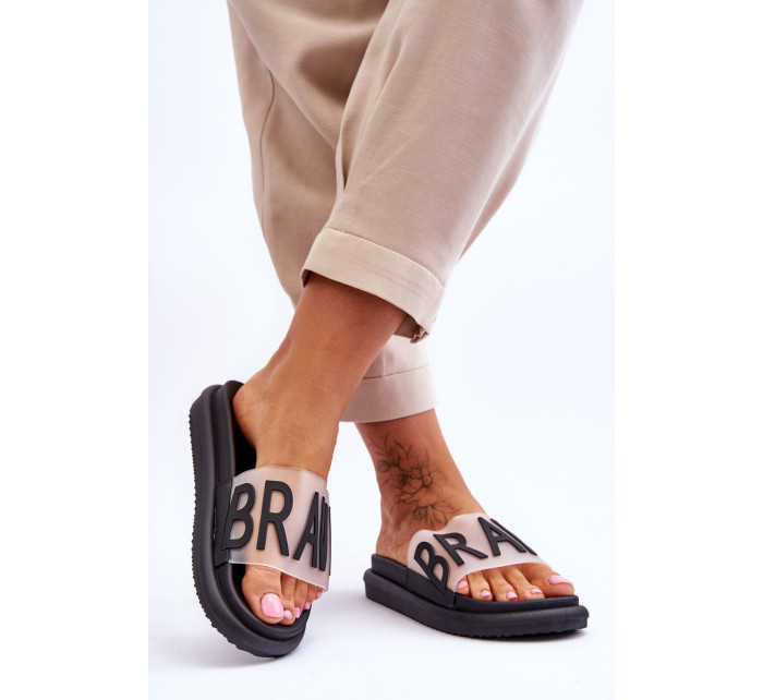 Dámské pantofle na platformě Černá Brave