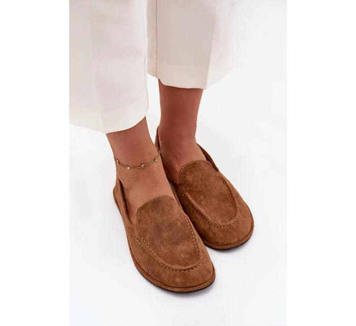 Dámské mokasíny z eko semiše Miryelle – camel