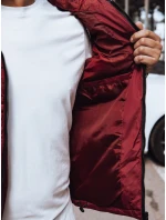 Pánská prošívaná vesta s kapucí červená FashionStreet TX4742 Pánská prošívaná vesta s kapucí červená FashionStreet TX4742