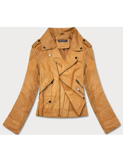 Dámská bunda ramoneska v hořčicové barvě (BN-20025-73) Dámská bunda ramoneska v hořčicové barvě (BN-20025-73)