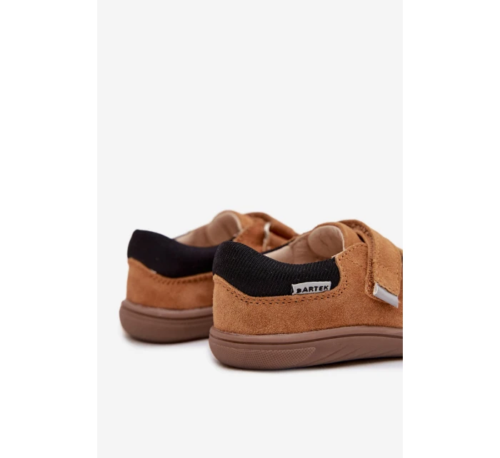Kožené polobotky Barefoot dětské s motivem  světle hnědé model 21958958 - Bartek S.A.