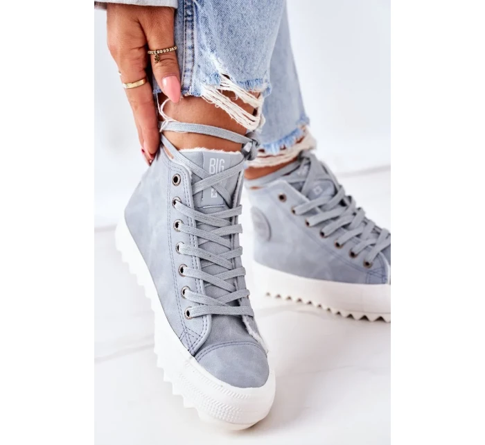 Dámské zateplené tenisky Big Star – světle modré