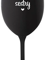 KÁMOŠKY - SESTRY - černá sklenice na víno 350 ml