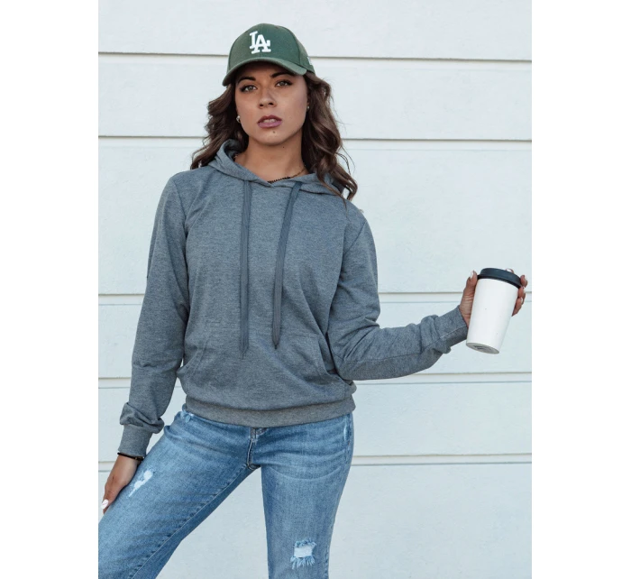 Tmavě šedá dámská mikina s kapucí LARA II FashionStreet BY1334