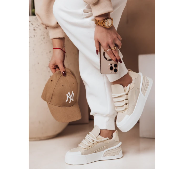 Dámské sportovní tenisky na platformě KICKON beige FashionStreet ZY0648