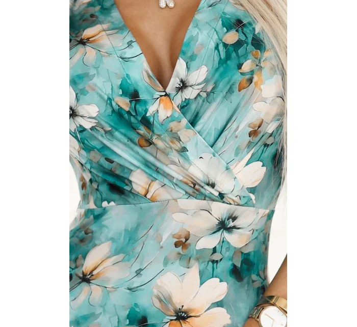 Přiléhavé šaty s obálkovým výstřihem model 21012931 - numoco Přiléhavé šaty s obálkovým výstřihem model 21012931 - numoco