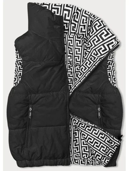 Krátká černá dámská péřová vesta se stojáčkem (16M9092-392) Krátká černá dámská péřová vesta se stojáčkem (16M9092-392)