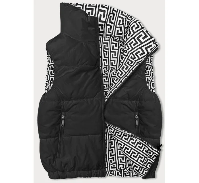 Krátká černá dámská péřová vesta se stojáčkem (16M9092-392) Krátká černá dámská péřová vesta se stojáčkem (16M9092-392)