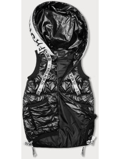 Dámská vesta v grafitové barvě se stahovacími lemy (16M9115-105)