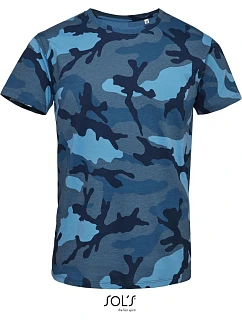 SOL'S Camo Men Pánské maskáčové tričko 25.1188 blue camo