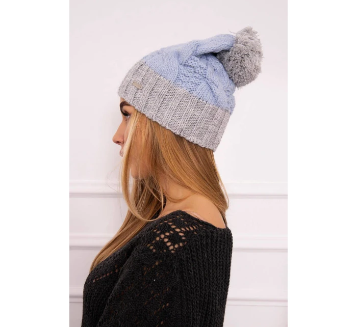 Paris fleecová čepice K212 modrá+šedá