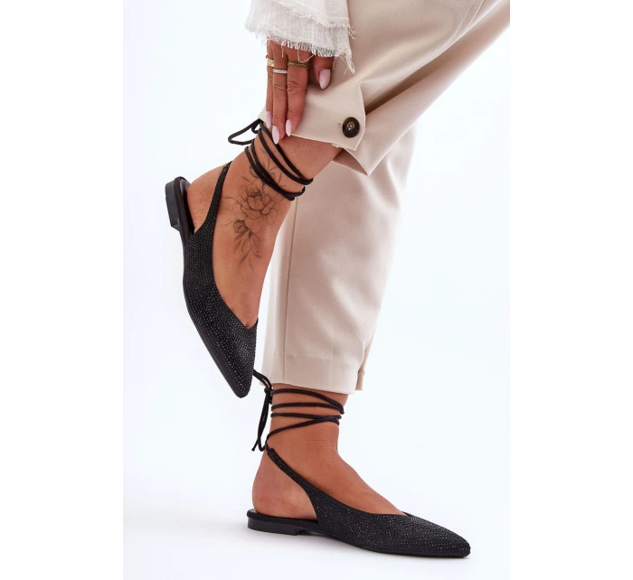 Ženy Tkanicí Baleríny Ozdobené Pytlíky Černé Jange