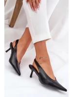 Lakované Lodičky S Odkrytým Patou Černé Emmizola