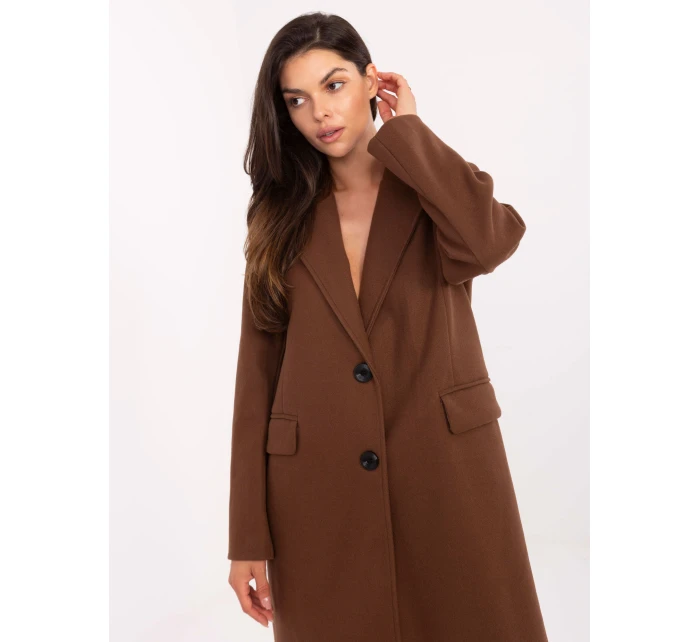 Płaszcz IT PL model 21302321 brązowy - FPrice Płaszcz IT PL model 21302321 brązowy - FPrice