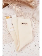 Dámské teplé vlněné ponožky s nášivkou – ecru Dámské teplé vlněné ponožky s nášivkou – ecru