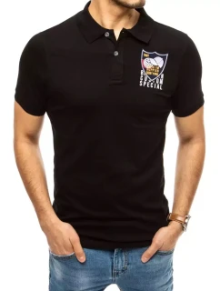 FashionStreet černá vyšívaná polokošile PX0389