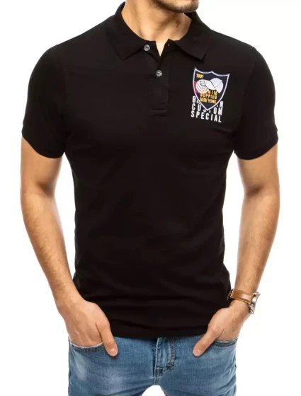 FashionStreet černá vyšívaná polokošile PX0389