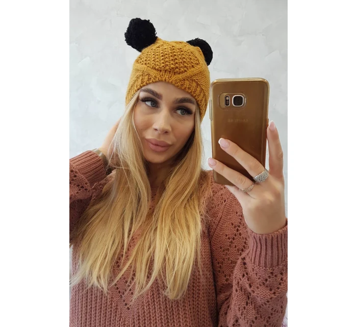 Fleecová čepice 2 hořčice model 18751399 - K-Fashion Fleecová čepice 2 hořčice model 18751399 - K-Fashion