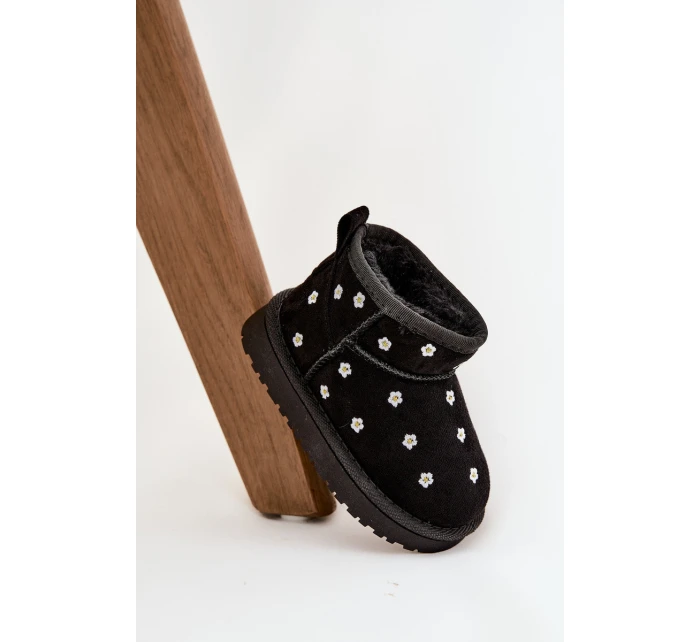 Dětské sněhule s květinami černé Gracina Dětské sněhule s květinami černé Gracina