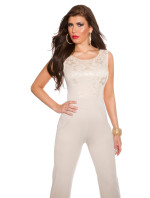 Sexy KouCla jumpsuit with lace and zip
