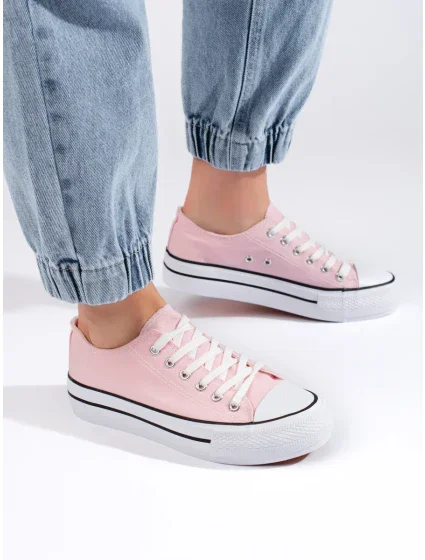 Exkluzívní dámské růžové tenisky bez podpatku Exkluzívní dámské růžové tenisky bez podpatku