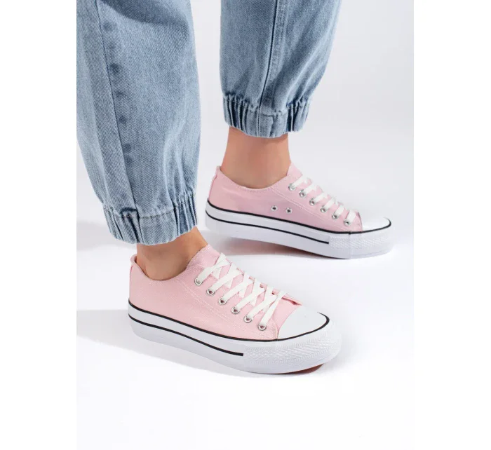 Exkluzívní dámské růžové tenisky bez podpatku Exkluzívní dámské růžové tenisky bez podpatku