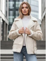 Dámská bunda z ovčí kůže ramones beige Dstreet model 21995333 - FashionStreet