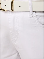 Dámské džíny mom fit s vysokým pasem a páskem bílé FashionStreet UY2924