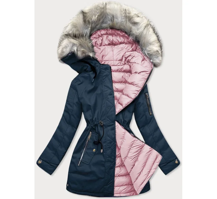 DWUSTRONNA DAMSKA KURTKA ZIMOWA Z KAPTUREM model 21241910 - SPEED.A