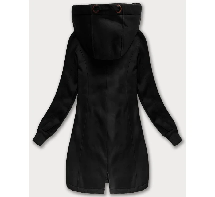 Černá dlouhá dámská mikina s kapucí (AMG-675/2)