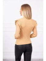 halenka s knoflíky béžová model 21753018 - K-Fashion halenka s knoflíky béžová model 21753018 - K-Fashion