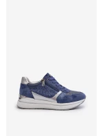 Dámské tenisky na platformě s ažurovým vzorem a Modré model 21656776 - Inblu Dámské tenisky na platformě s ažurovým vzorem a Modré model 21656776 - Inblu