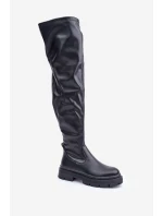 Po Kolena Na Plochém Podpatku Černé model 21681151 - Boto