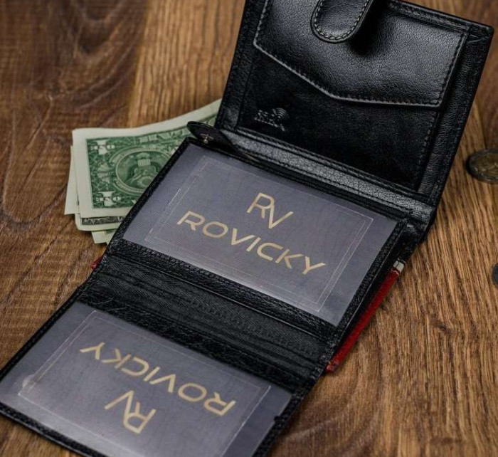 Pánské peněženky 326L RBA D BLACK RED černá