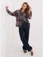 Košile D71720Z11085B šedorůžová Košile D71720Z11085B šedorůžová