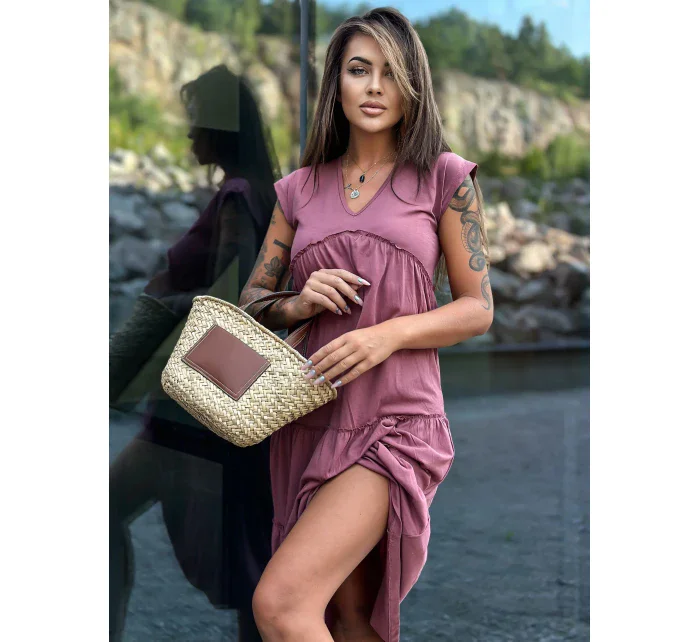 Sukienka TW SK model 18799014 ciemny różowy - FPrice Sukienka TW SK model 18799014 ciemny różowy - FPrice