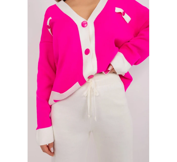 Dámský úpletový set BA KMPL 3017.76P Ecru s neon růžovou - FPrice