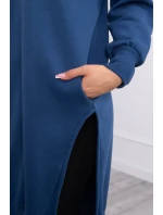 Zateplená mikina s bočními rozparky z džínoviny Zateplená mikina s bočními rozparky z džínoviny