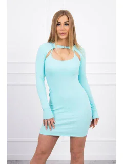 Mentolové pruhované šaty na míru