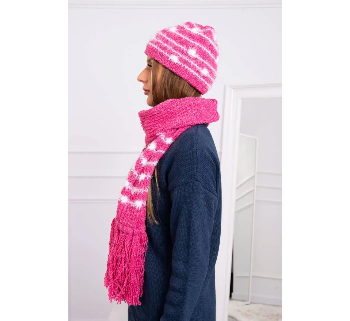 Dámská souprava se šátkem Anika K304 malinová